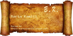 Barta Kamill névjegykártya