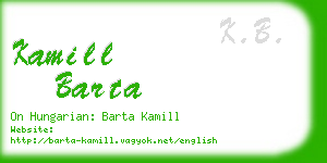 kamill barta business card